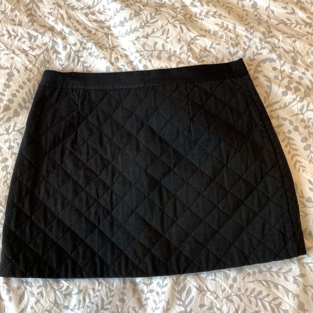 Theory Black Quilted Cotton Mini Skirt size 10